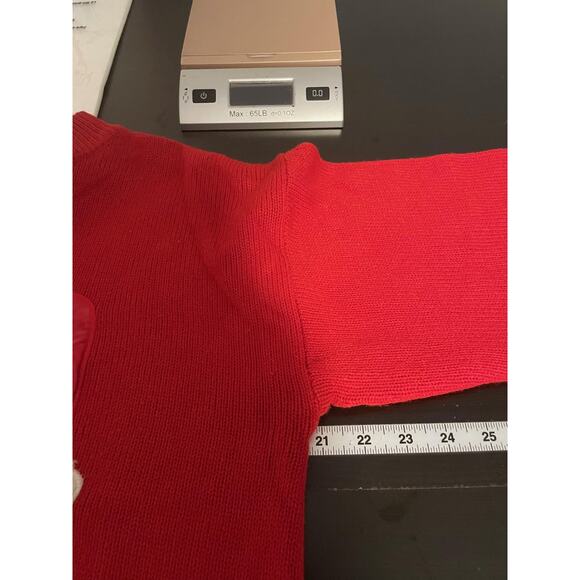Vintage Pepper Sweater Womens Medium Red Christmas Bear Stocking Ugly Knit 90s - Picture 5 of 7